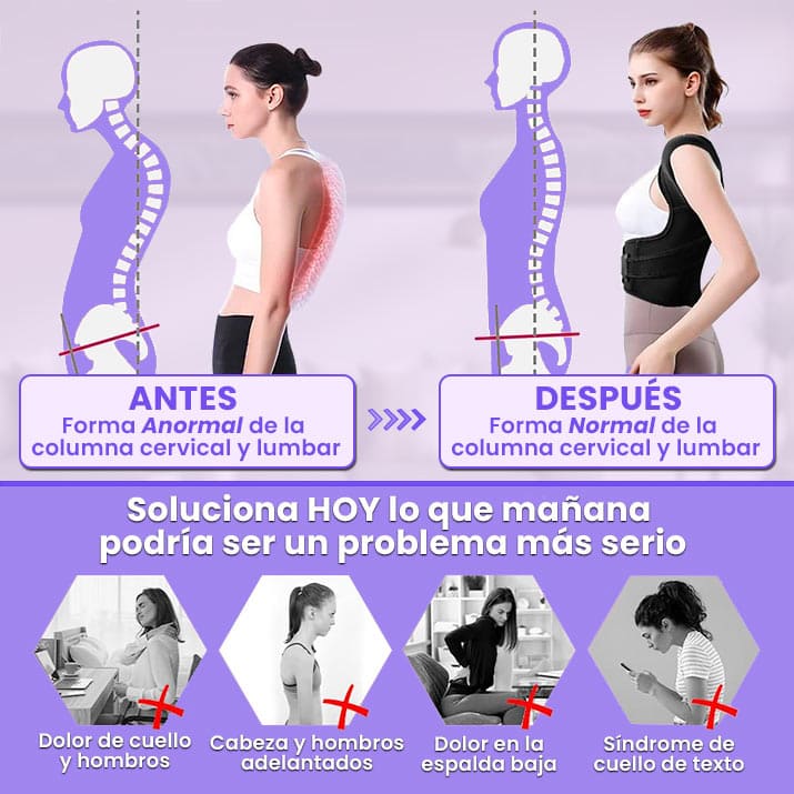 Corrector de Postura Ajustable. Espalda Recta y Saludable en Pocos Días.